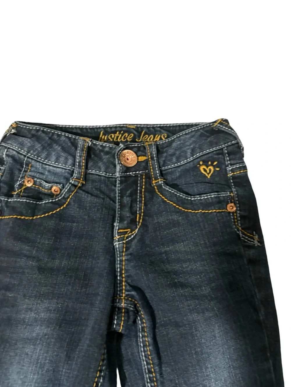 Justice Girls Simply Low Flared Denim Dark Indigo Blue Size 7 Slim / Short